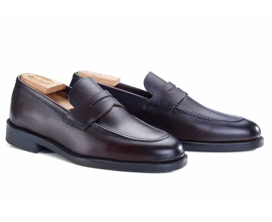 Mocassin homme Cuir Chocolat Grainé - WEMIC GOMME CITY