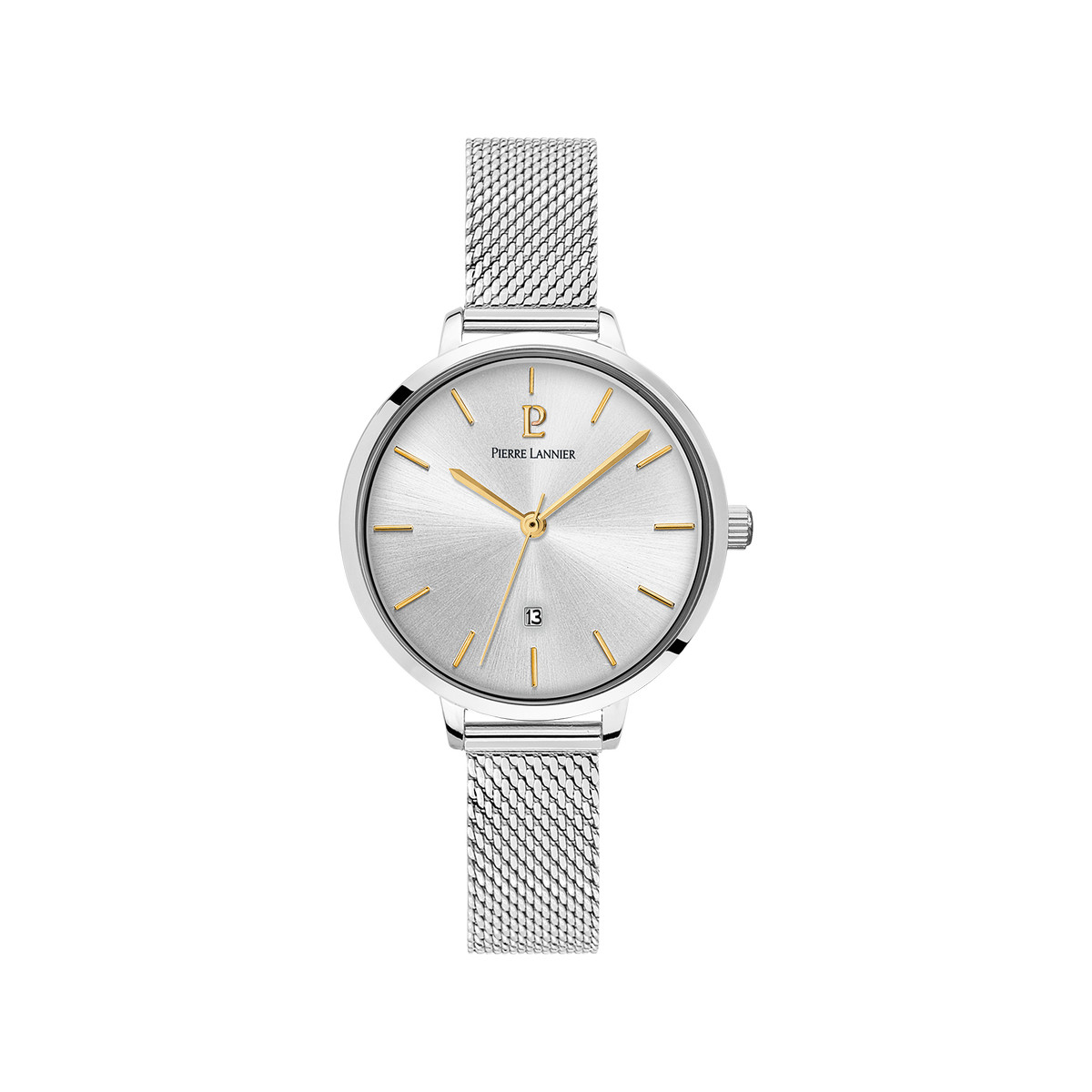 Montre Pierre Lannier femme acier bracelet maille milanaise