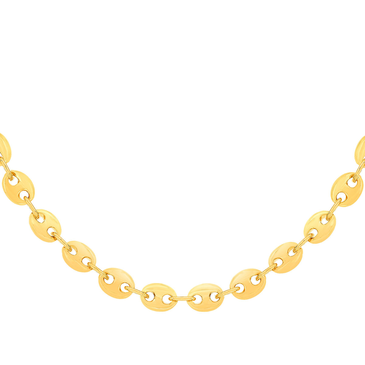 Collier plaqué or maille grain de café 50 cm