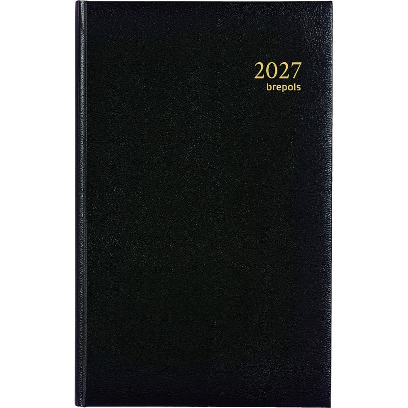 Agenda journalier Brepols Travers Carré - année 2027 - 14 x 21,4 cm noir