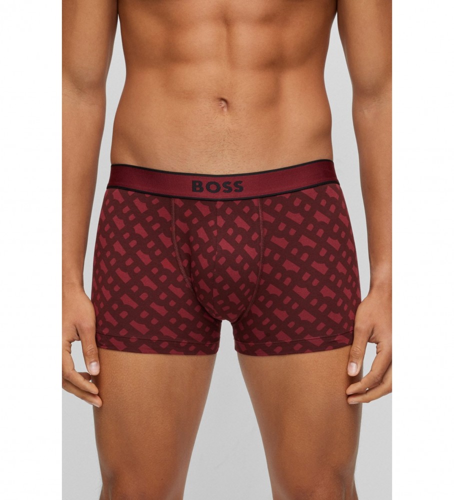 Cueca Boxer BOSS 24 Estampa Vermelha