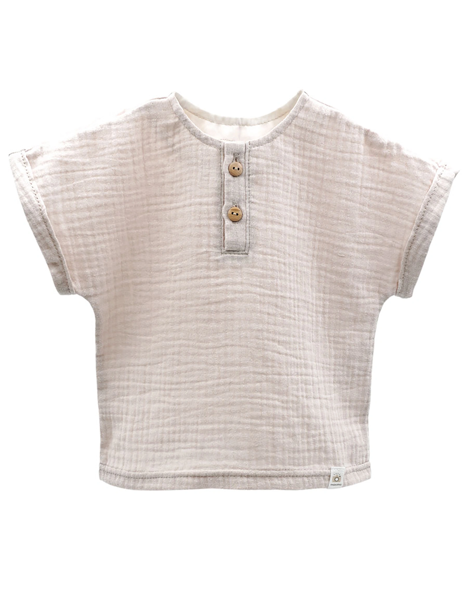 T-Shirt KNÖPFCHEN in beige meliert