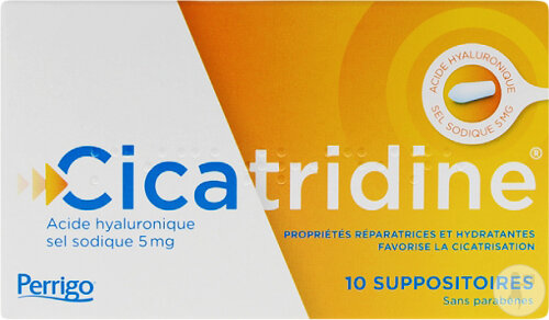 Cicatridine Suppositoires À L’Acide Hyaluronique/Cicatrisation Anale/Hémorroïdes 10 Pièces