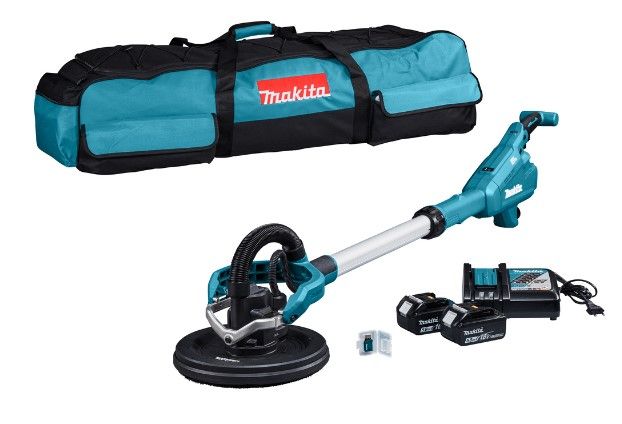 Makita DSL801RTEU 18V Li-ion accu langnek schuurmachine combi set (2x5.0Ah) met tas en AWS zender - 225mm