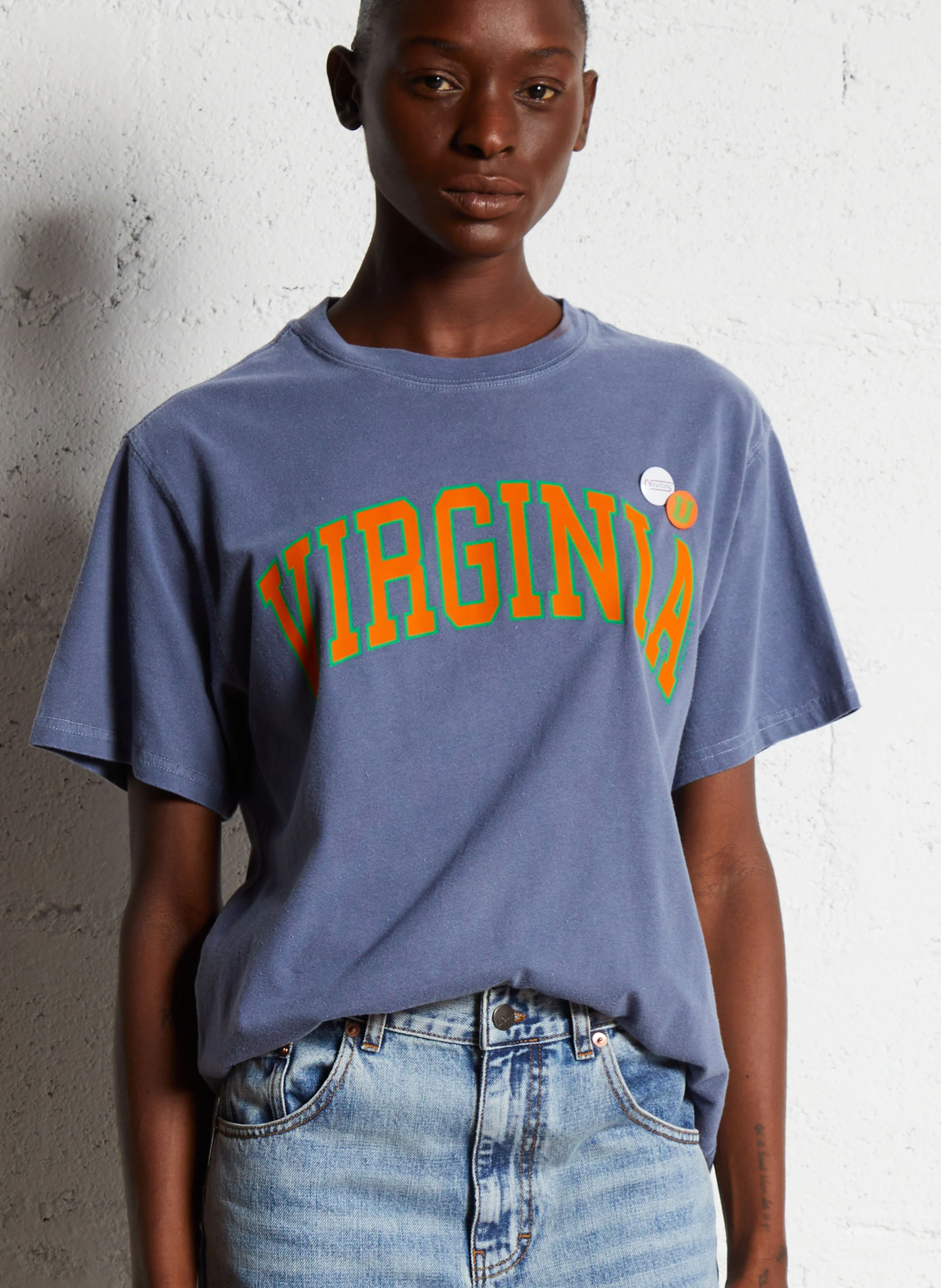 TRUCKER VIRGINIA - Tee-shirt droit col rond sérigraphié en coton | Orange
