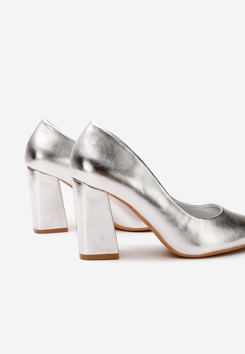 Chaussures à talon épais argent Nashia