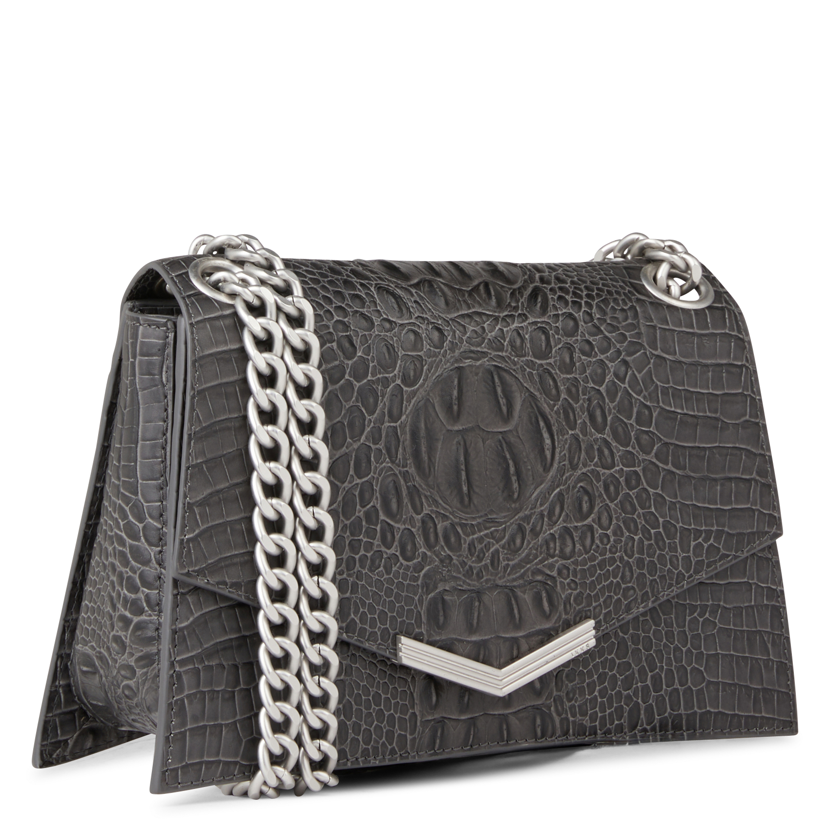 THE ONE - Sac effet croco en cuir| Gris