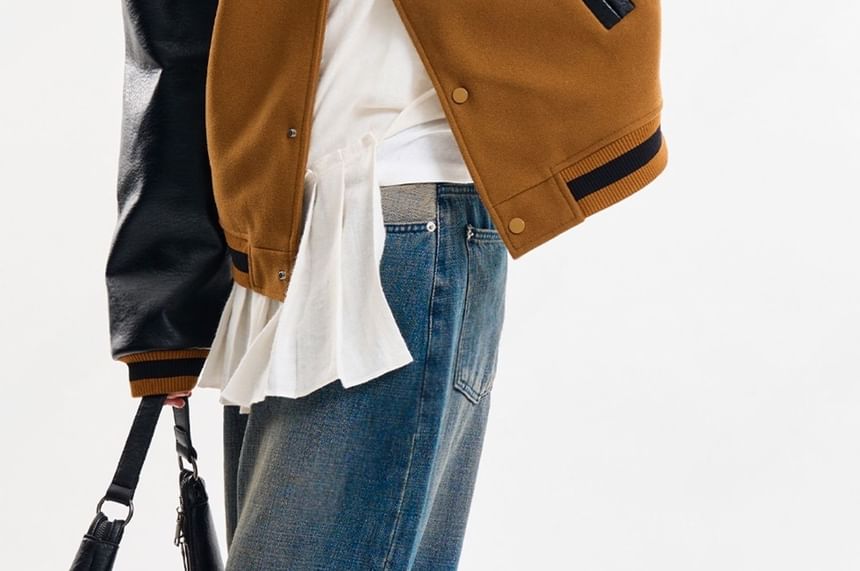 SeoulPop - Unisex tweekleurige losvallende honkbaljack