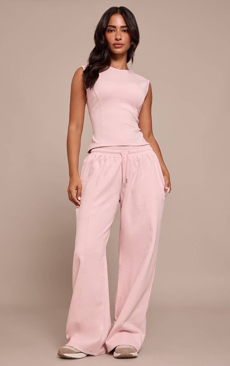 Rose Top Petite En Jersey Interlock Avec Taille Cintrée