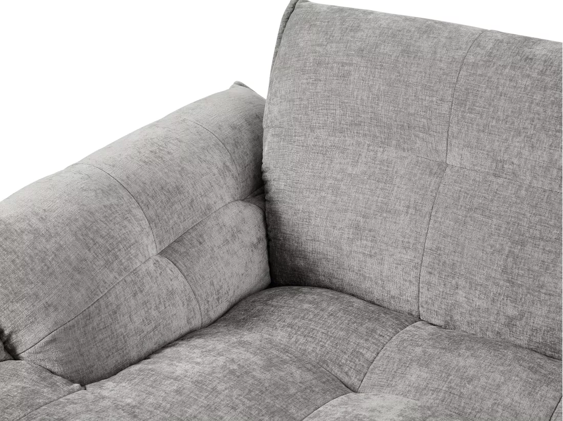 Canapé d'angle droit en tissu chiné gris NAPIZO