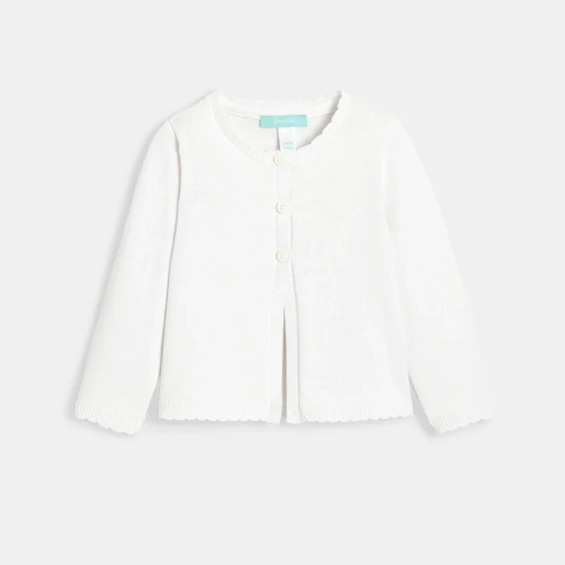 Gilet maille tricot blanc bébé fille Blanc
