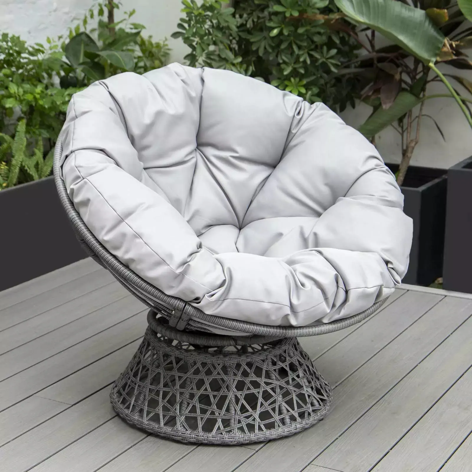 PureHaven Lounge Sessel 92x80x80,5 cm aus Rattan drehbar 360 Grad - versch. Farben