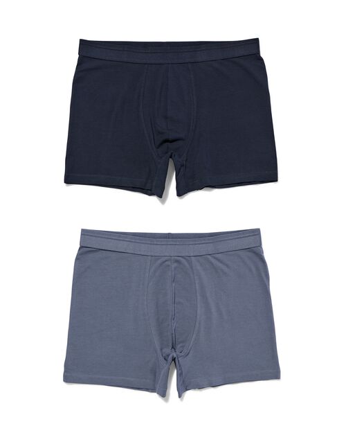 2 boxers homme modèle long real lasting bleu foncé
