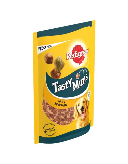 Pedigree Tasty Minis & Bites - Hondensnacks - Kip Eend 130 g