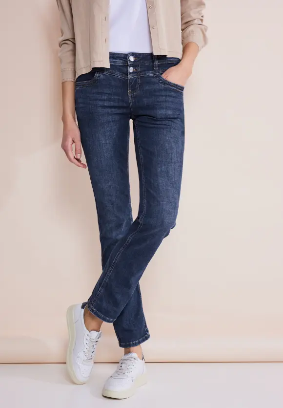 Casual Fit Jeans - mid indigo random wash