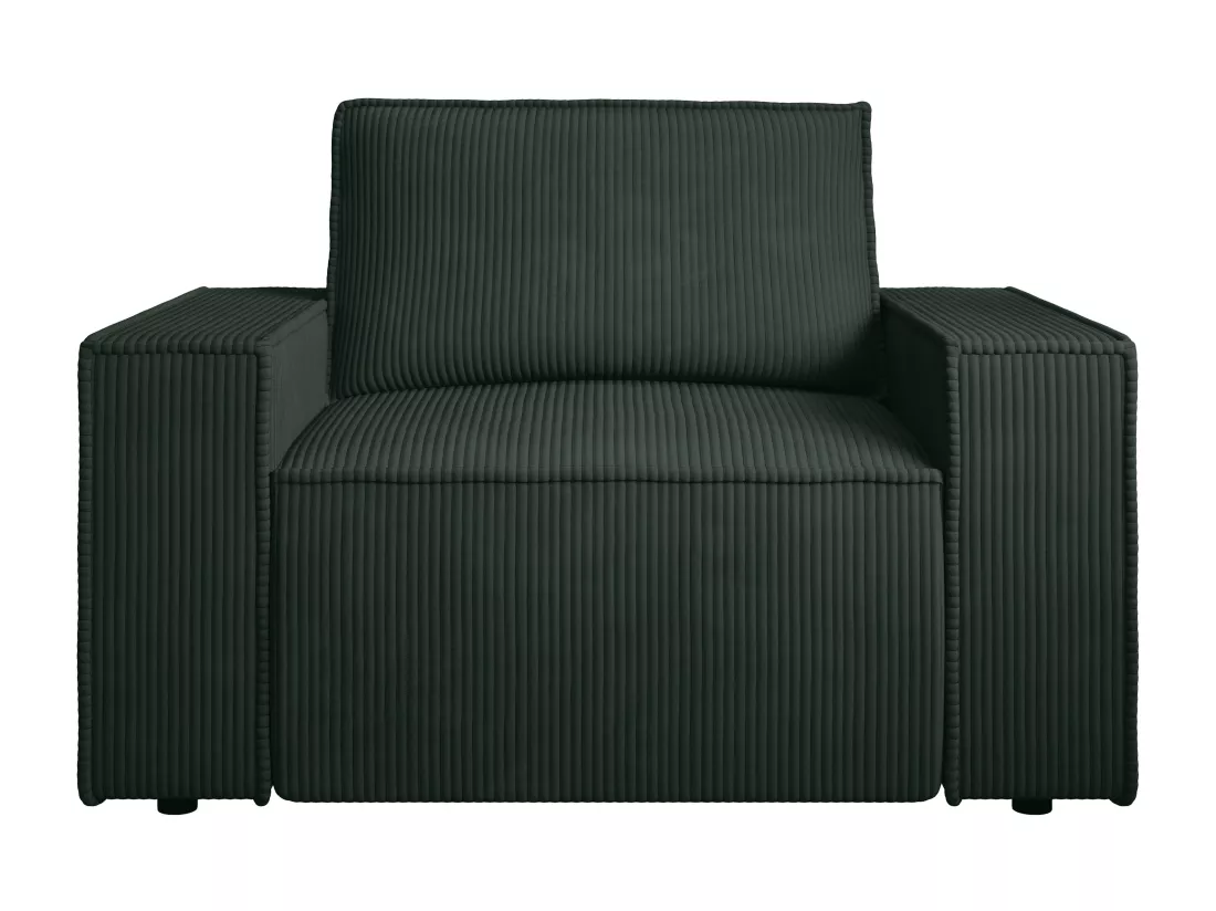 Fauteuil en velours côtelé vert sapin AMELIA