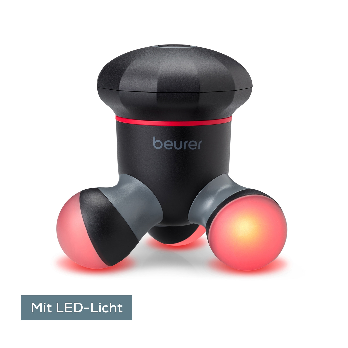 MG 18 Mini Massagegerät Tragbares Massage Tool mit LED Licht (10255) - Schwarz / Rot