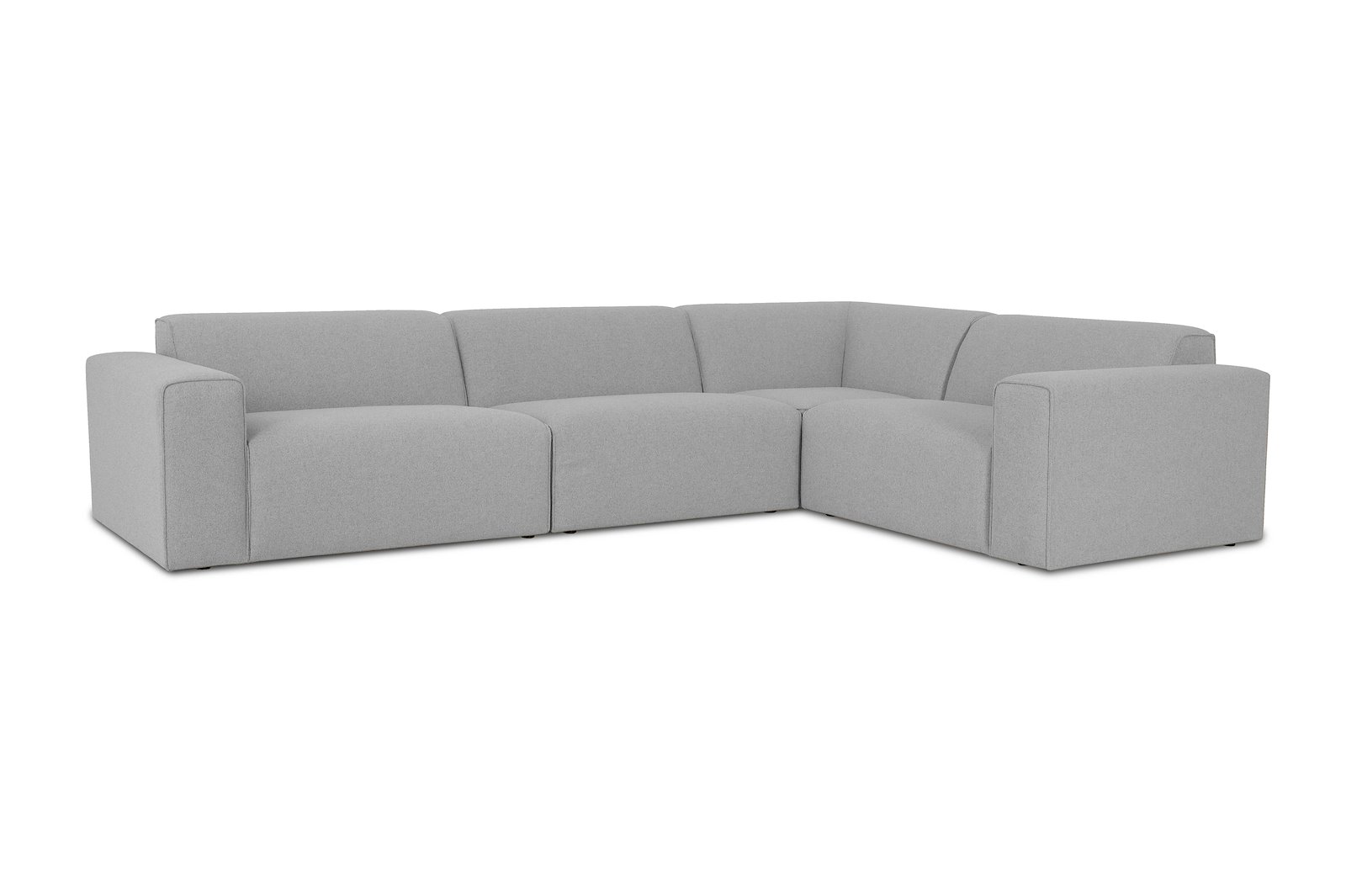 Styl hjørnesofa 3/1,5 hjørnesofa duo puter. Tekstil Lombardo 3 Grey med sorte ben.