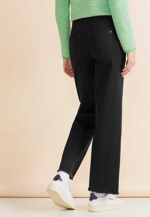 Casual Fit Culotte Jeans - black soft washed