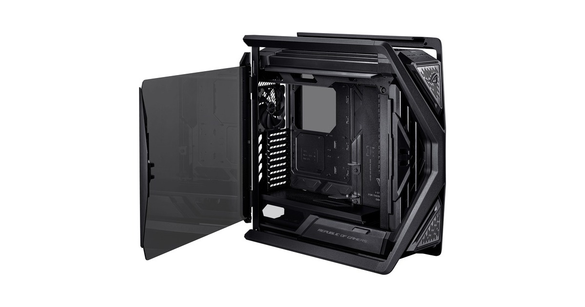 ASUSROG Hyperion GR701 BTF Edition big tower behuizing  (Zwart | 4x USB-A | 2x USB-C | RGB | Tempered Glass)