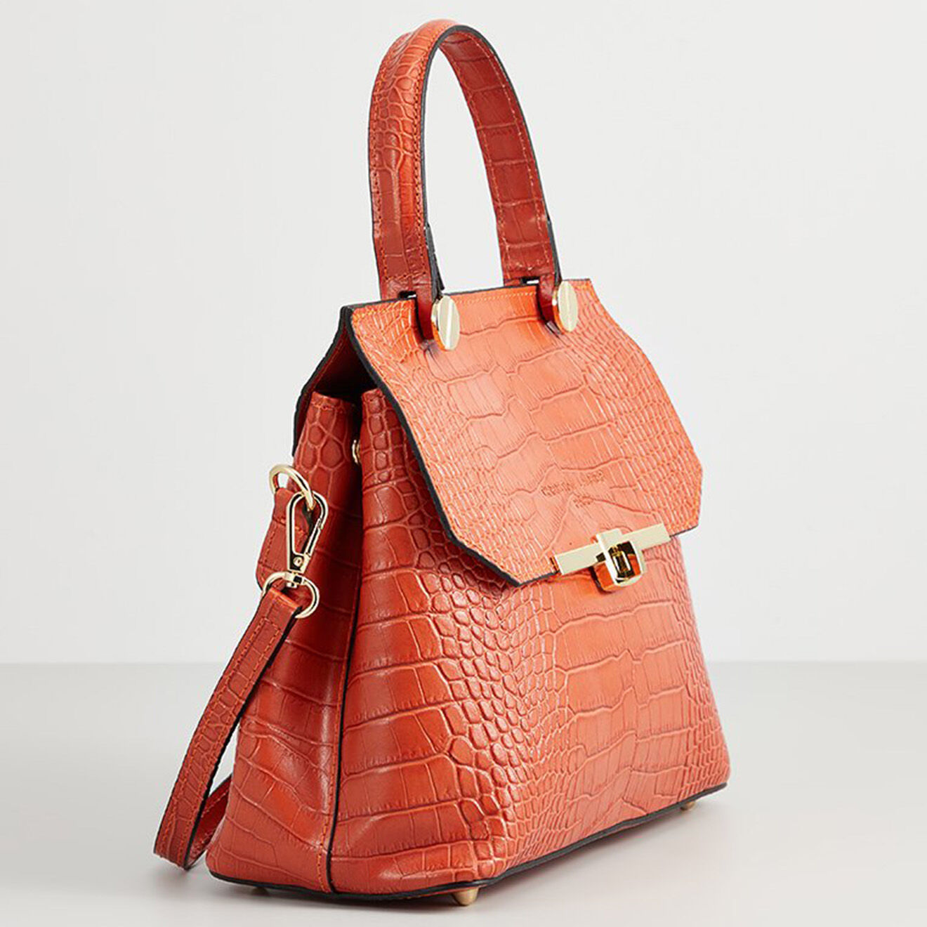 Christian Laurier Sac à main en Cuir croco Emy orange foncé - 27x19x12 cm