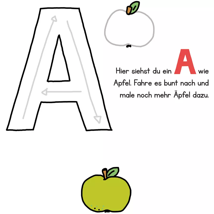 arsEdition Lernraupe Mein Kritzelbuch Buchstaben