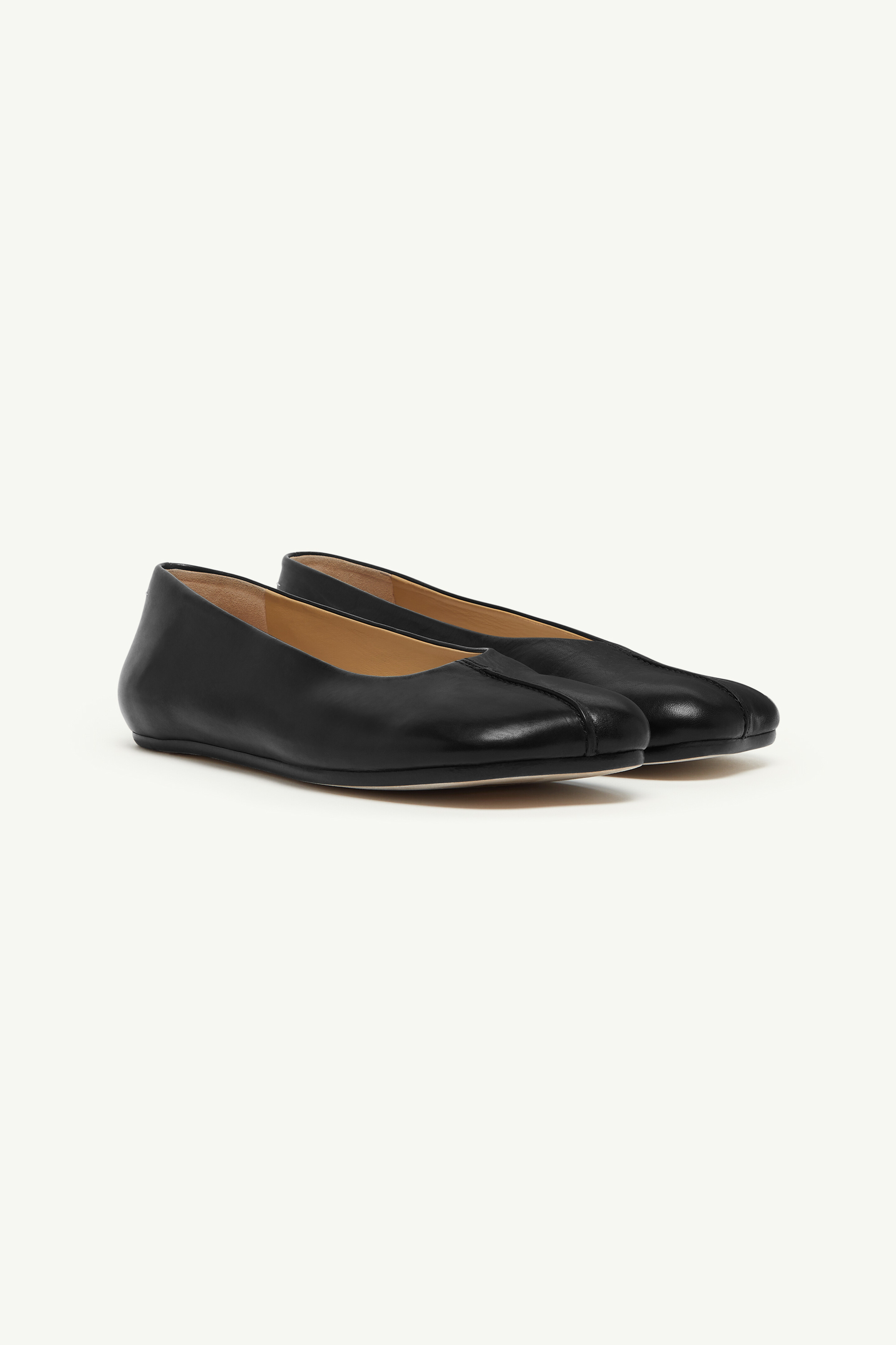 Ballerines en cuir Stitch-out Noir