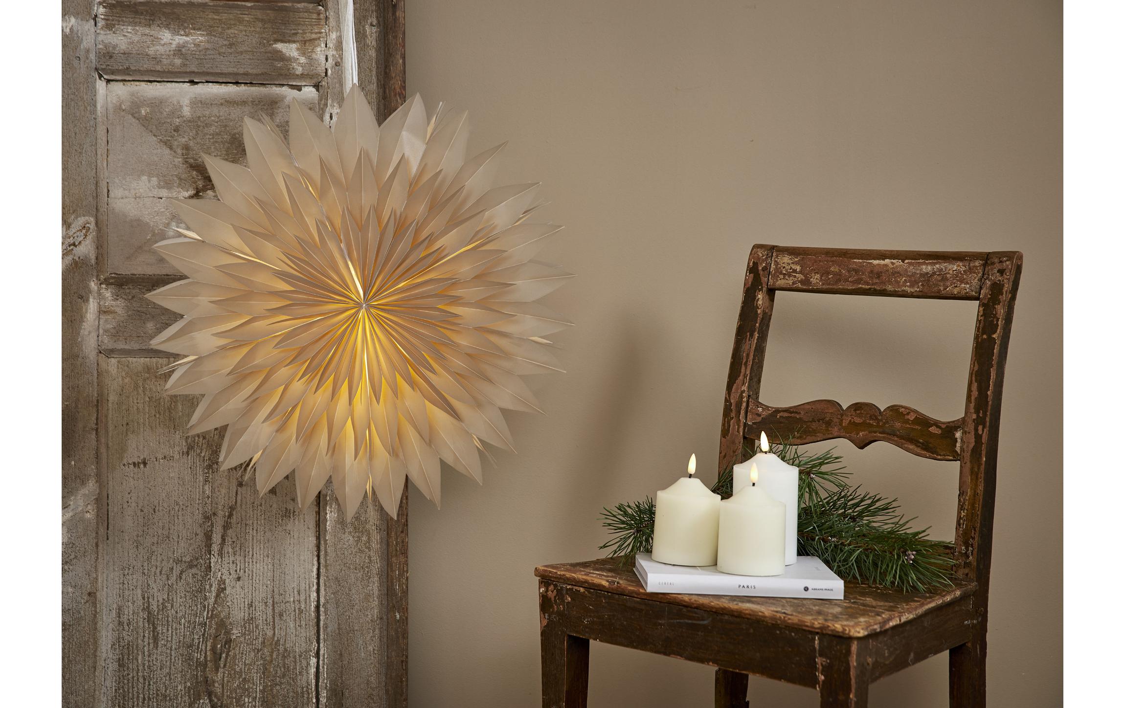 Papierstern Dis, Beige, Ø 50 cmLED Weihnachtsdekoration