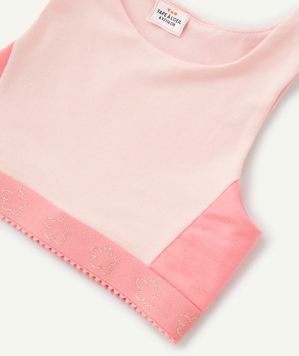 BRASSIÈRE FILLE ROSE PÂLE AVEC EMPIÈCEMENTS ET ÉLASTIQUE