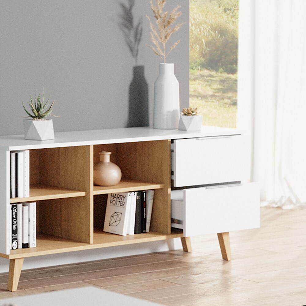 VICCO Lowboard TV-Board Fernsehtisch Nautica Sideboard Skandinavisch weiß Eiche