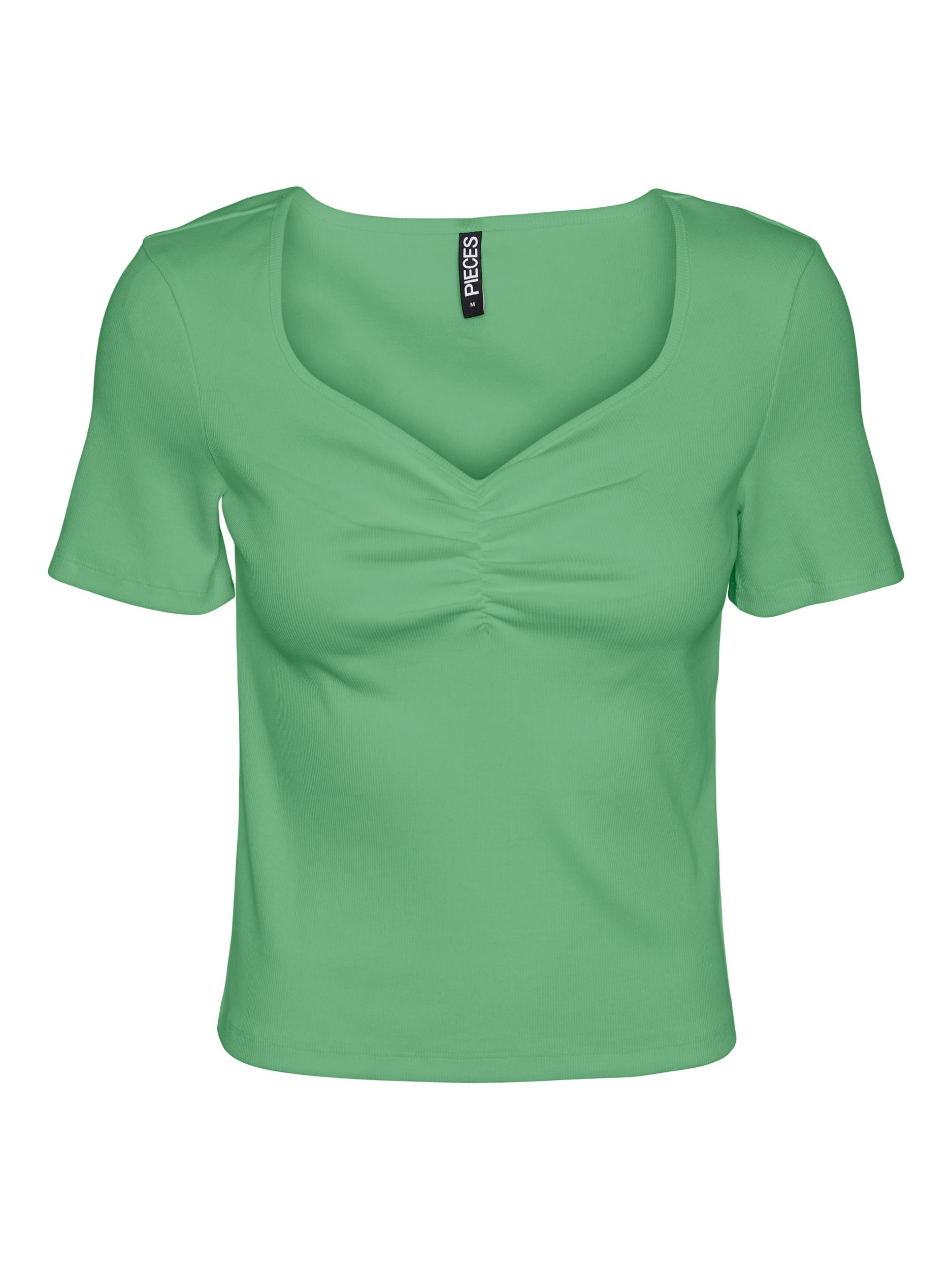Blusa de manga curta com decote em V