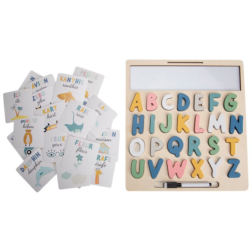 Puzzle alphabet avec cartes - Ecru