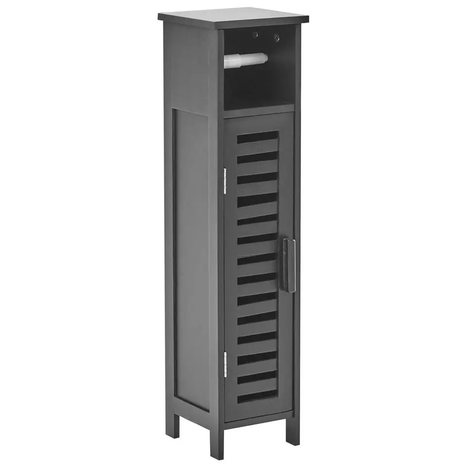 OLATHE - Toiletrolhouder - Zwart - Bamboehout
