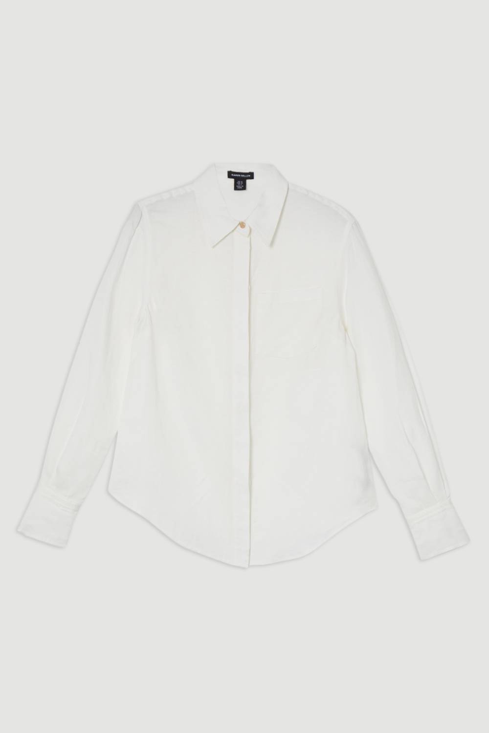 KarenMillen Chemise à manches longues tissée en lin et viscose