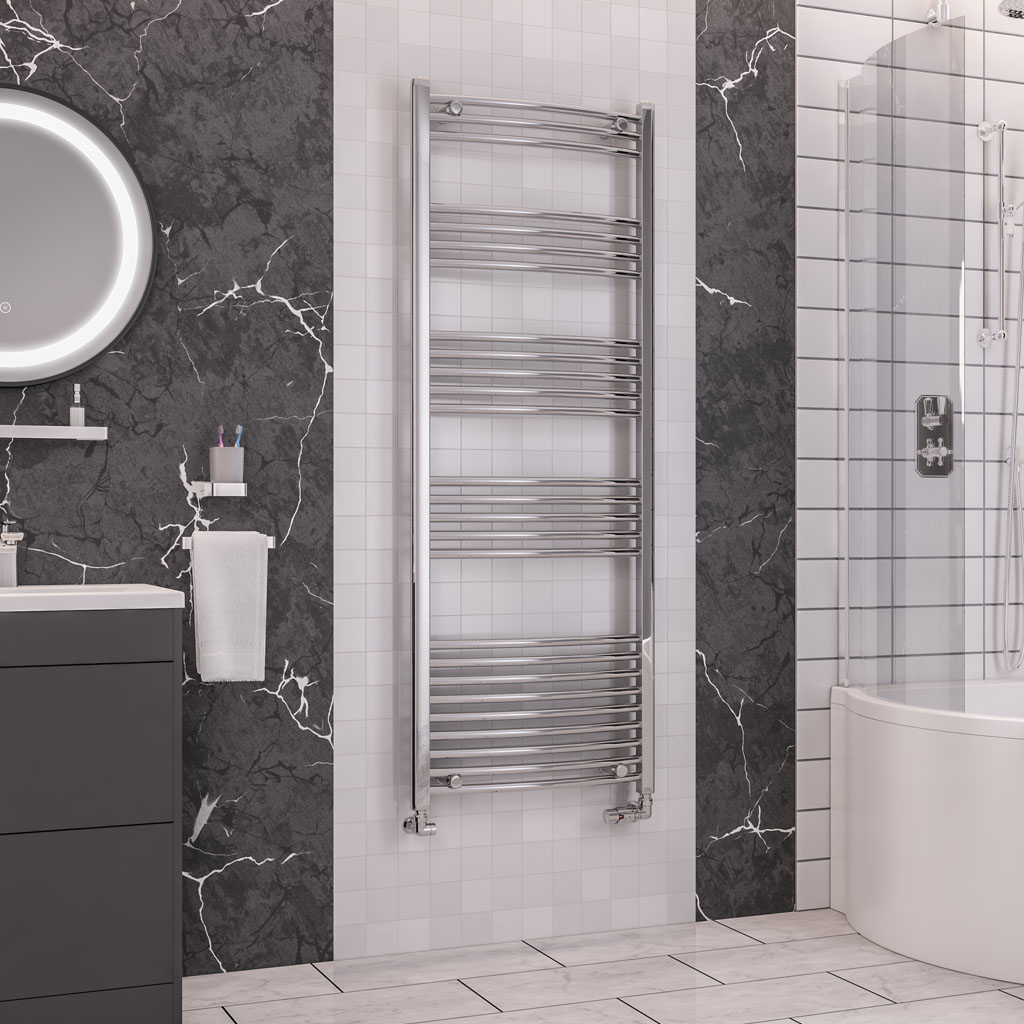 Eastbrook Wendover gebogen handdoekradiator 60x160cm 545W chroom