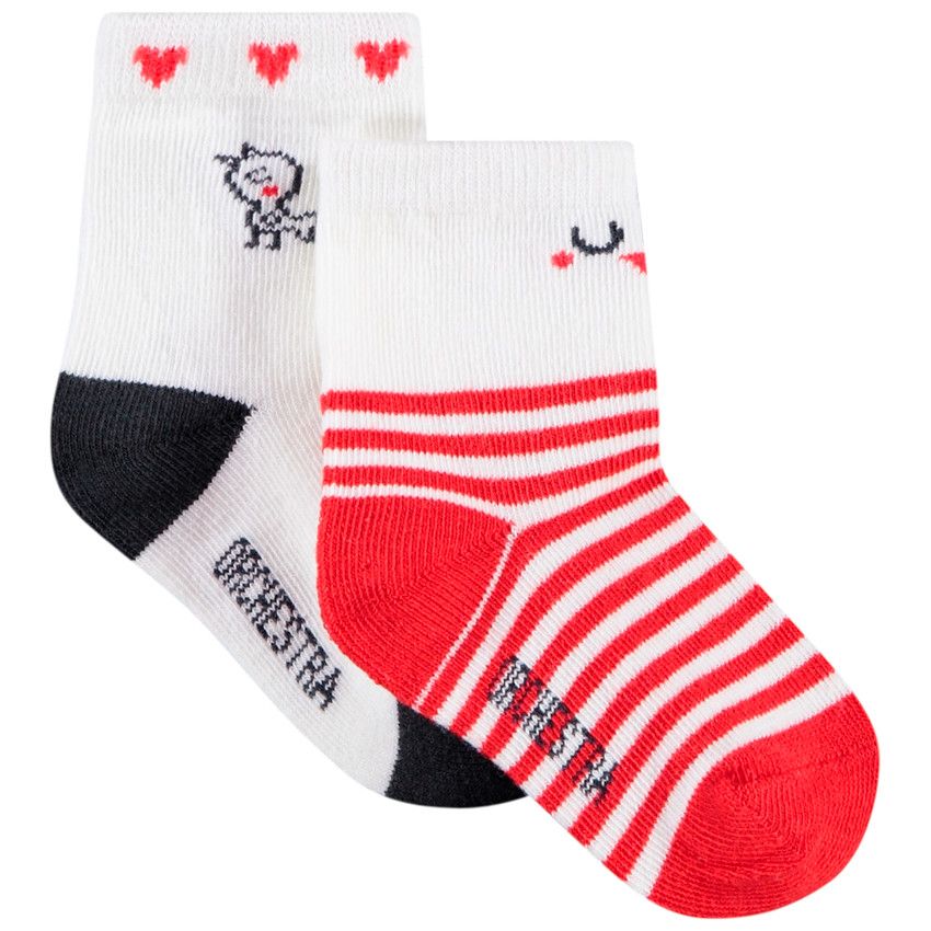 Lot de 2 paires de chaussettes assorties à motifs jacquard - Ecru