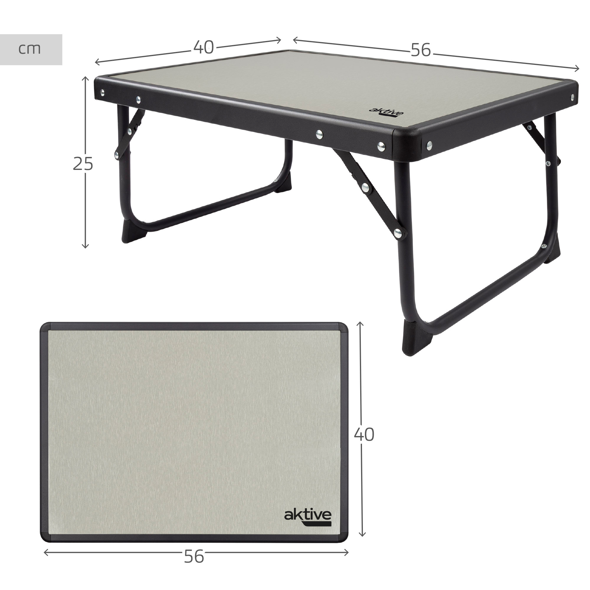 Mesa de camping dobrável baixa Aktive