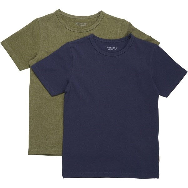 Køb Minymo Dark Olive T-shirts Basis 32 2-pak