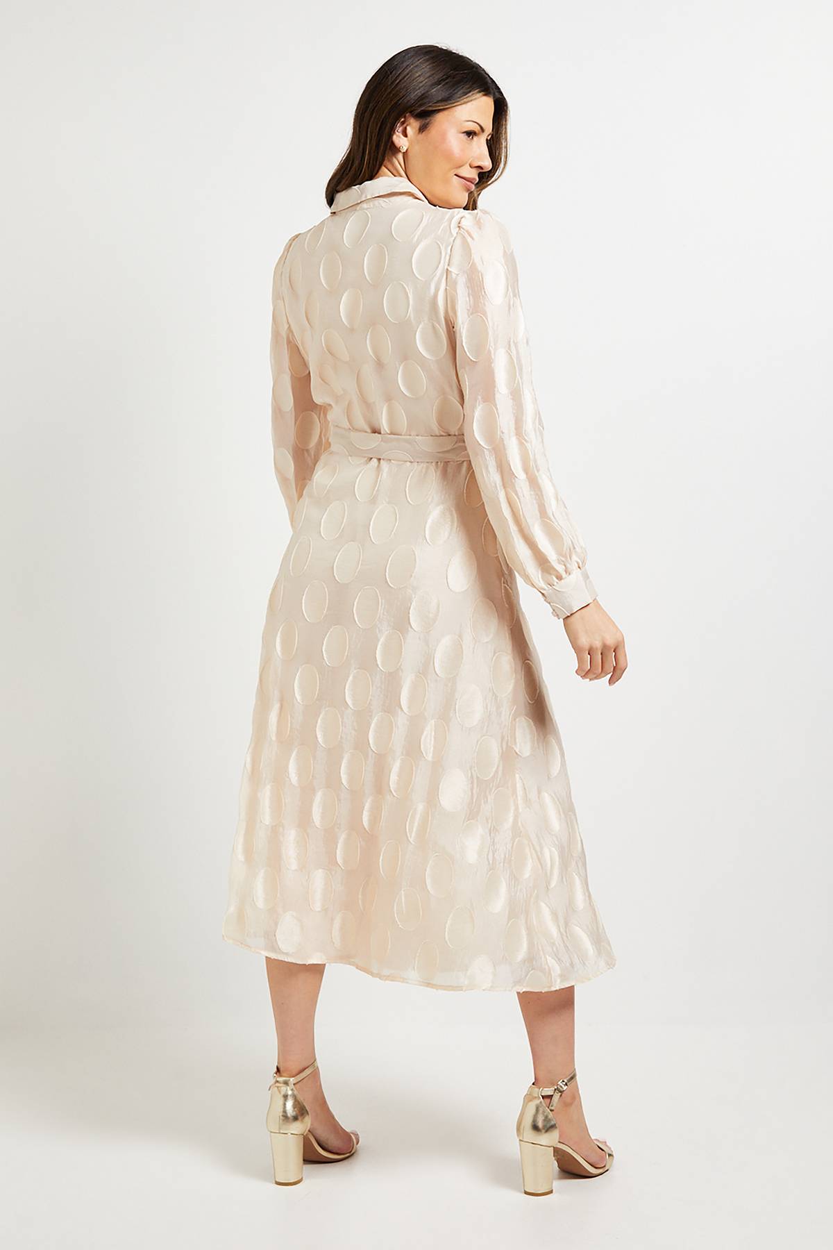 Wallis Robe Midi Chemise En Organza À Pois