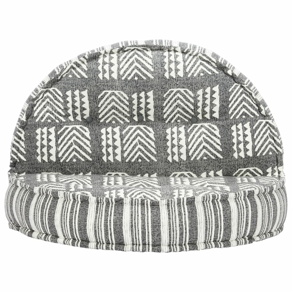 Pouf 100x20 cm gris rayé tissu