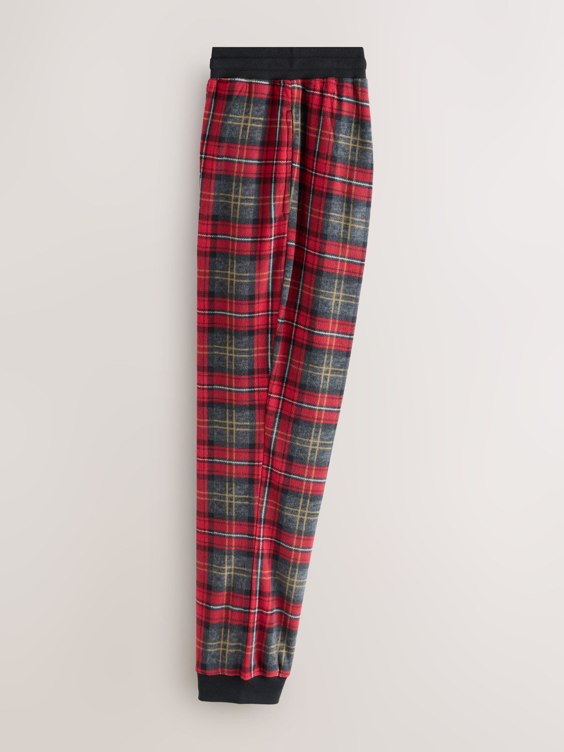 Rood met Schotse ruit - Thermische fleece pyjama's met ruit