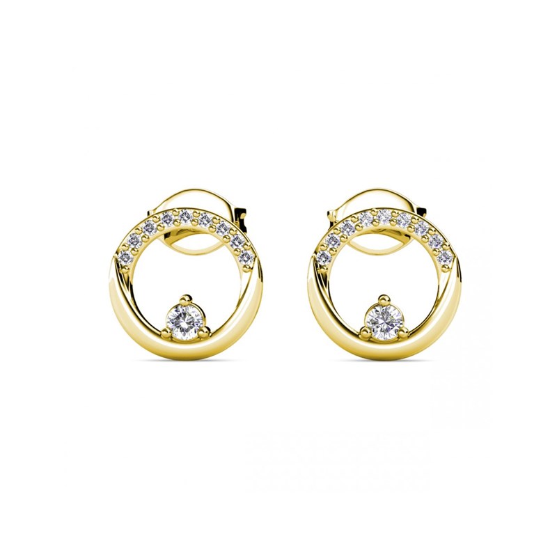 Boucles d'oreilles Clarine - Doré et Cristal