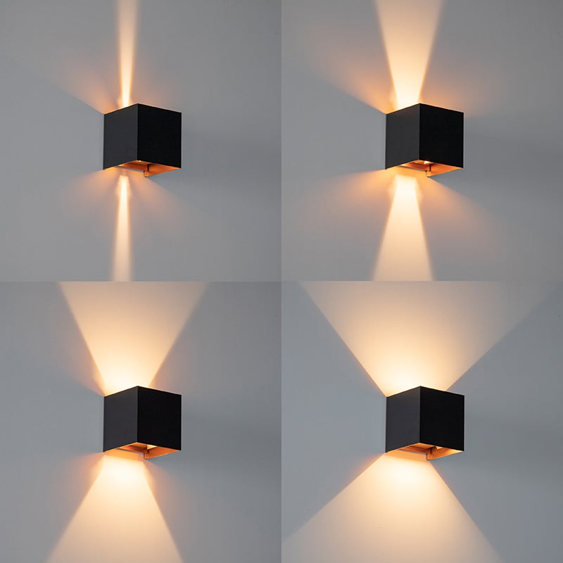 Buitenwandlamp, zwart met goud, inclusief LED, 2-lichts, IP54 - Edwin