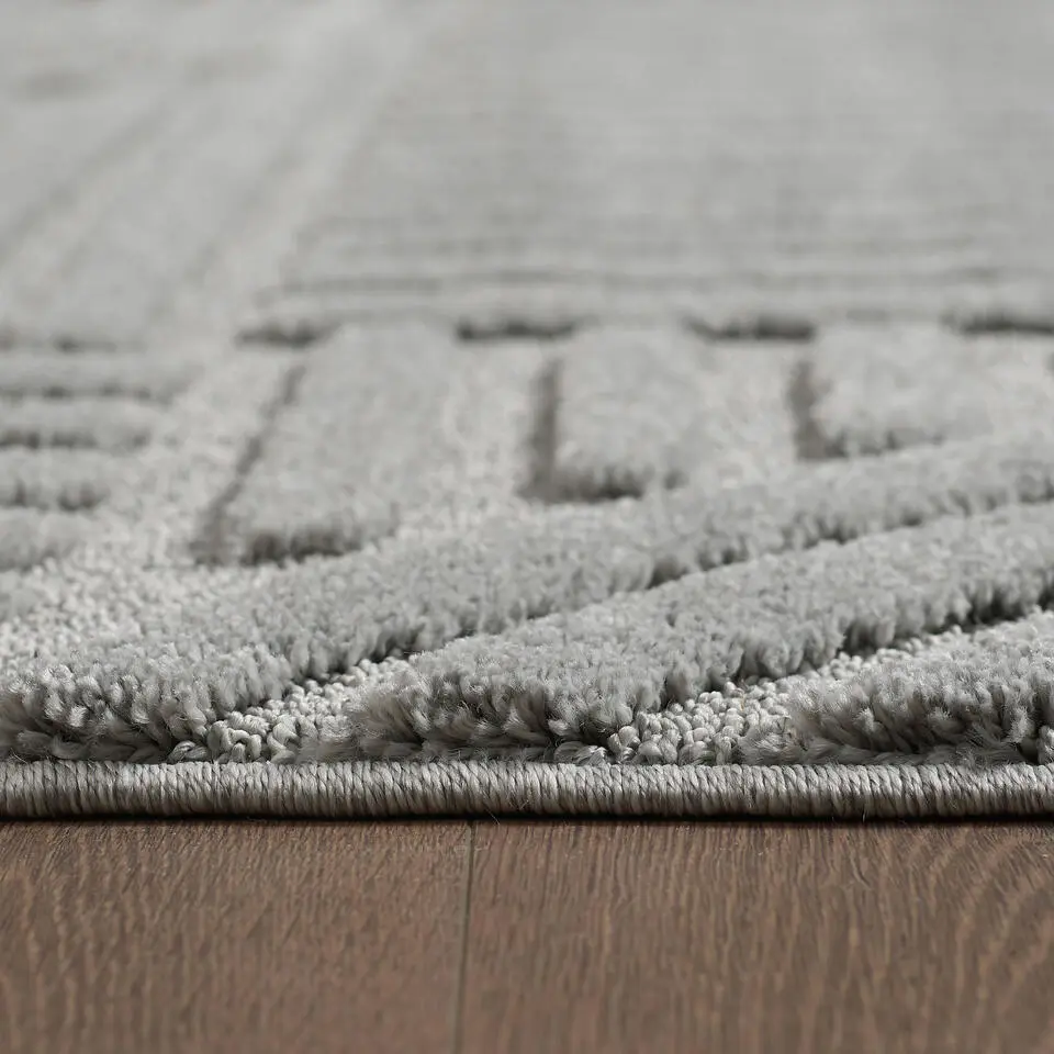 Modern Japandi Vloerkleed - Grijs - Boho Scandinavisch - 160x230 cm Laagpolig