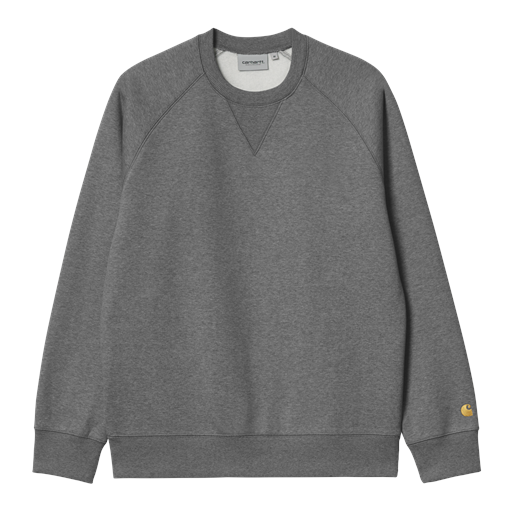 Carhartt WIP Chase Sweatshirt, Dark Grey Heather/Gold, XL