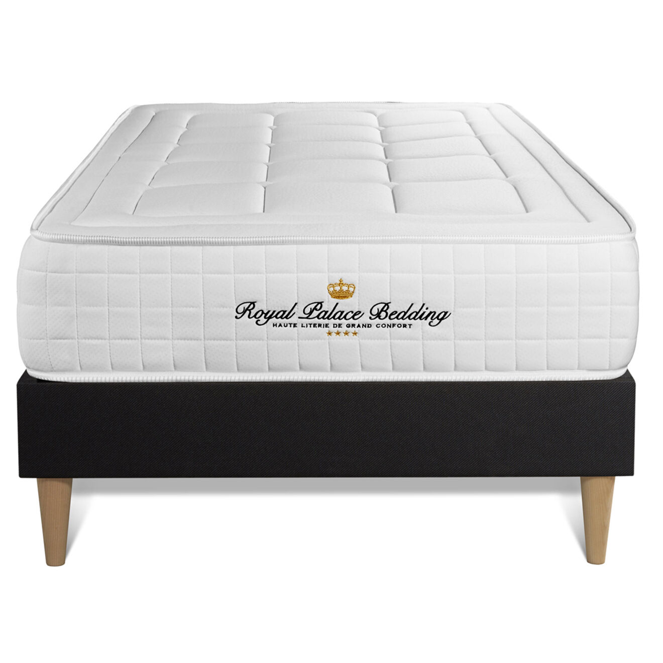 Royal Palace Bedding Ensemble matelas à mémoire de forme & sommier Balmoral noir - 90x200 cm