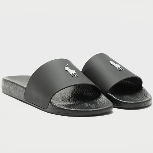 Claquettes Polo Slide Noir Blanc