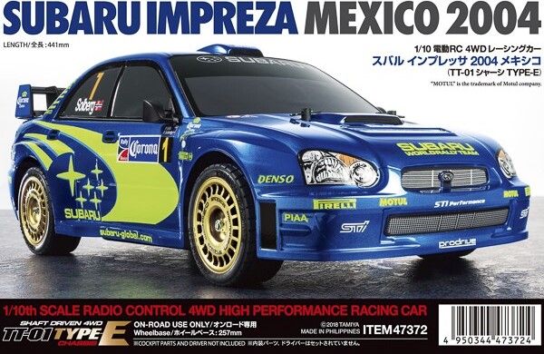 Tamiya - Rc Subaru Impreza Mexico 2004 Tt-01 Type-E Fjernstyret Bil Byggesæt - 1:10 - 47372
