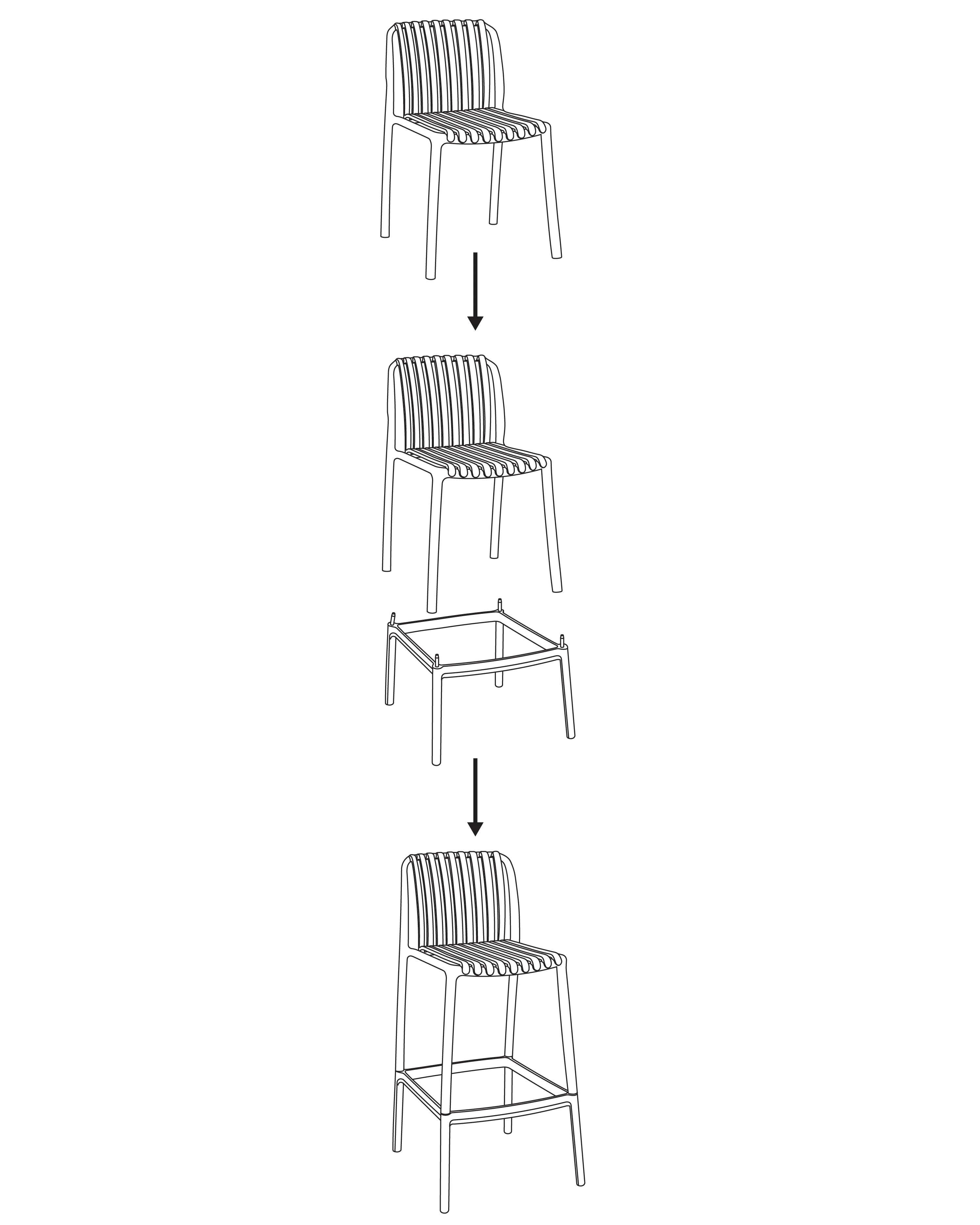 Set van 2 barstoelen ARICCIA 2 in 1 Synthetisch materiaal Lichtrood