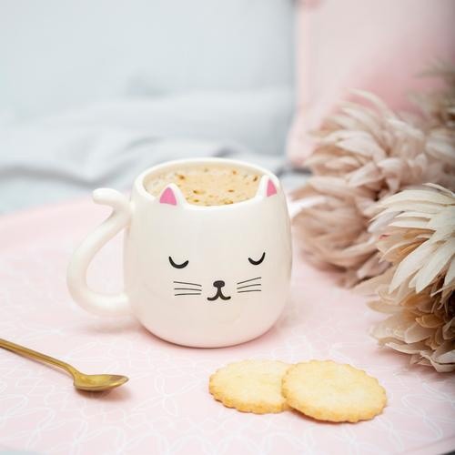 Caneca Gato Dormindo, Bege